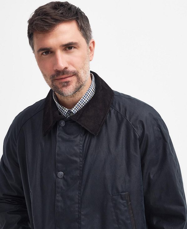 Barbour Halton Waxed Jacket Classic Navy | BABO87204