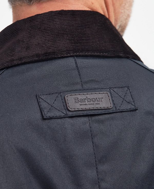 Barbour Halton Waxed Jacket Classic Navy | BABO87204