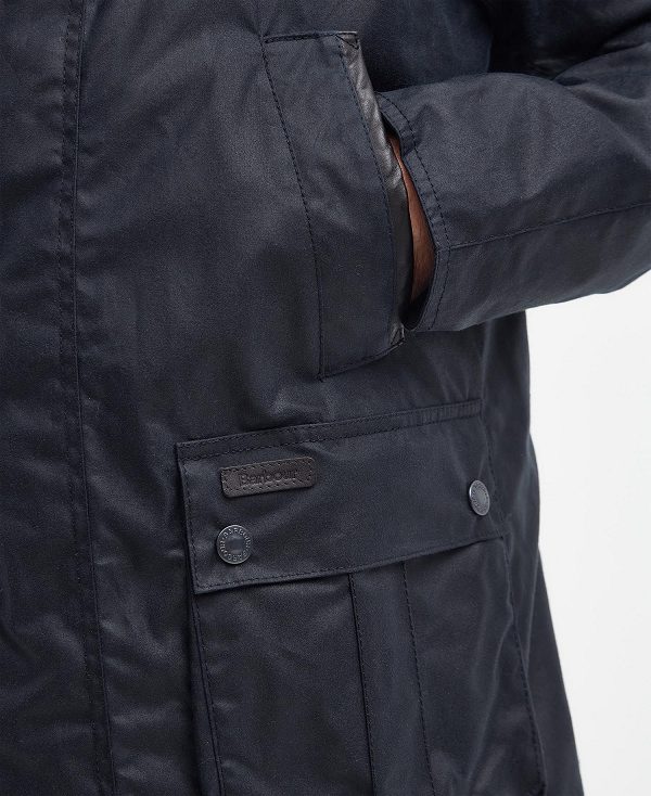 Barbour Halton Waxed Jacket Classic Navy | BABO87204