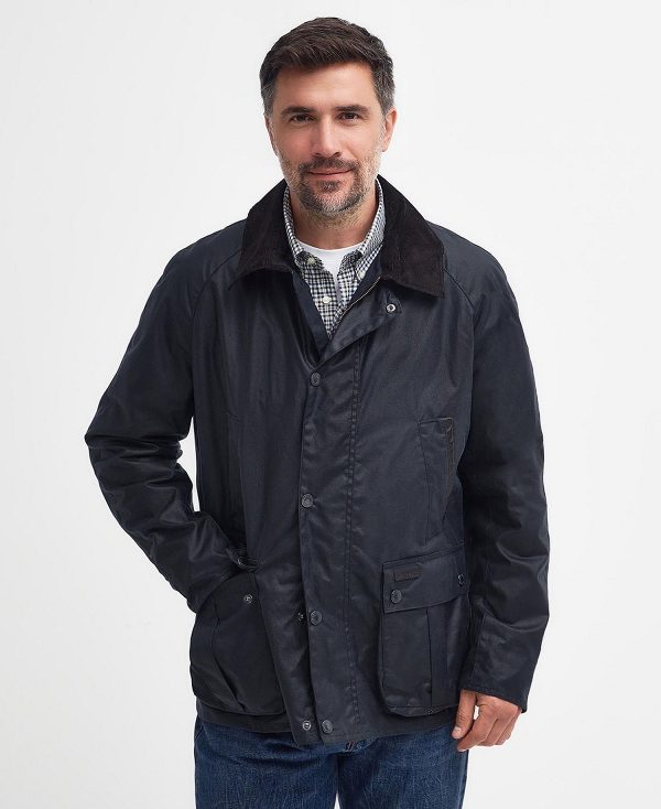 Barbour Halton Waxed Jacket Classic Navy | BABO87204