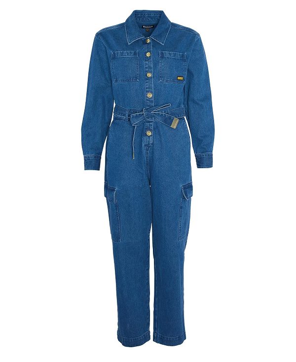 Barbour Hamilton Denim Jumpsuit Ecru | BABO89590