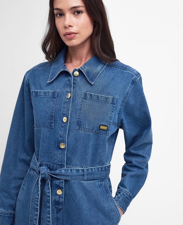 Barbour Hamilton Denim Jumpsuit Ecru | BABO89590