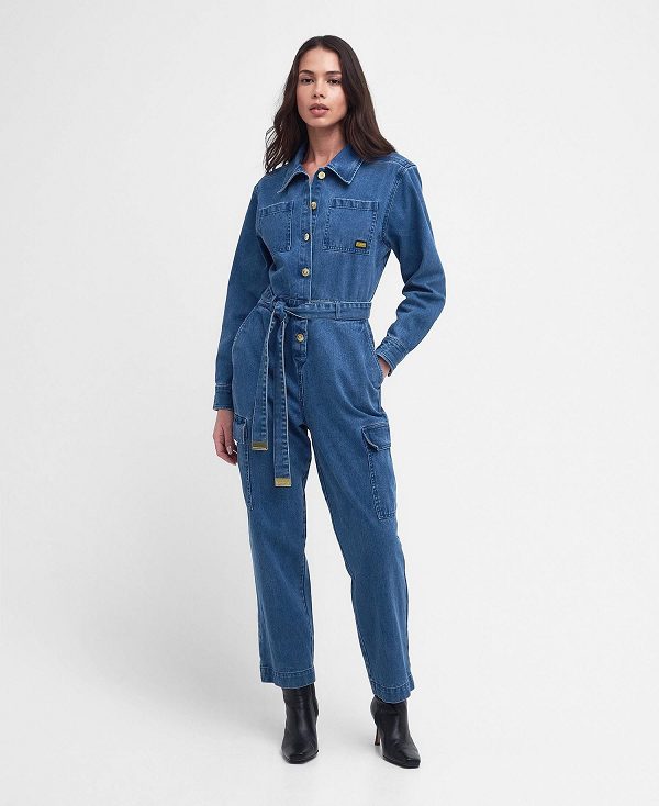 Barbour Hamilton Denim Jumpsuit Ecru | BABO89590