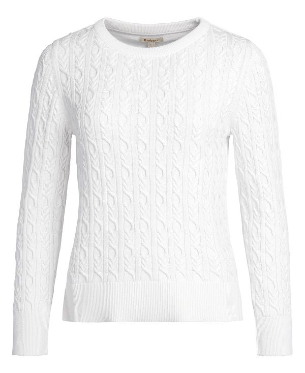 Barbour Hampton Knitted Jumper Off White | BABO89662