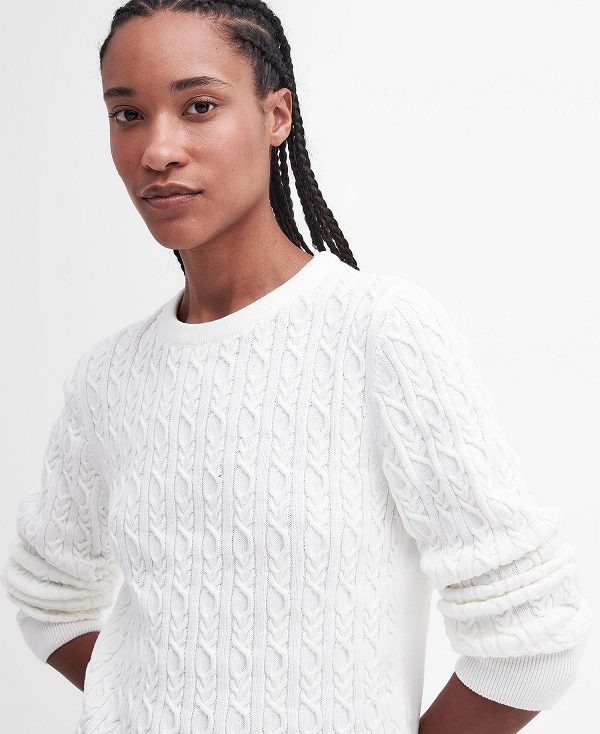 Barbour Hampton Knitted Jumper Off White | BABO89662