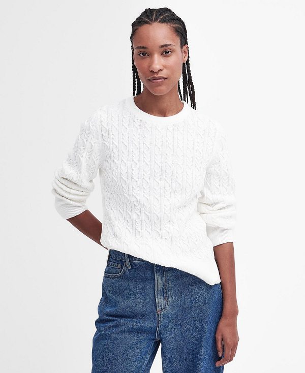 Barbour Hampton Knitted Jumper Off White | BABO89662