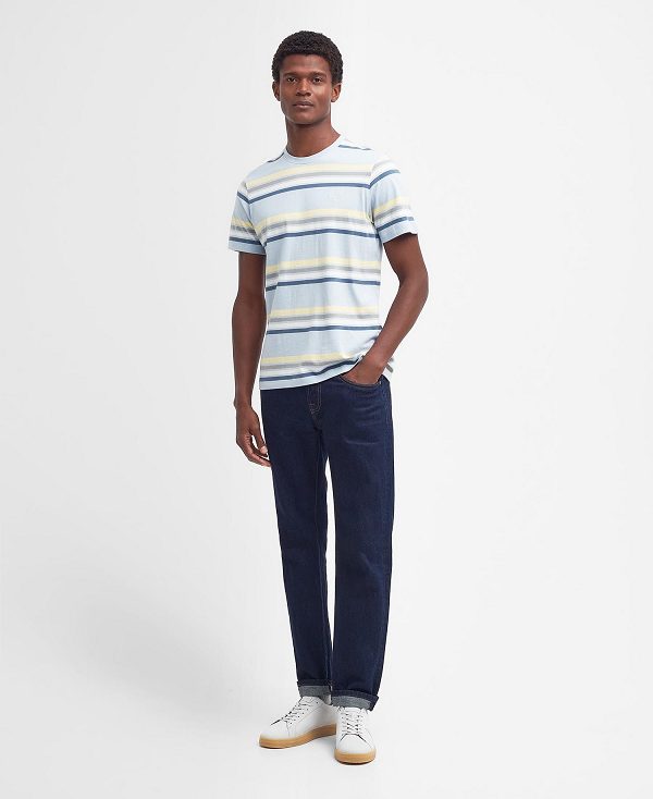 Barbour Hamstead Striped T-shirt Niagara Mist | BABO88378