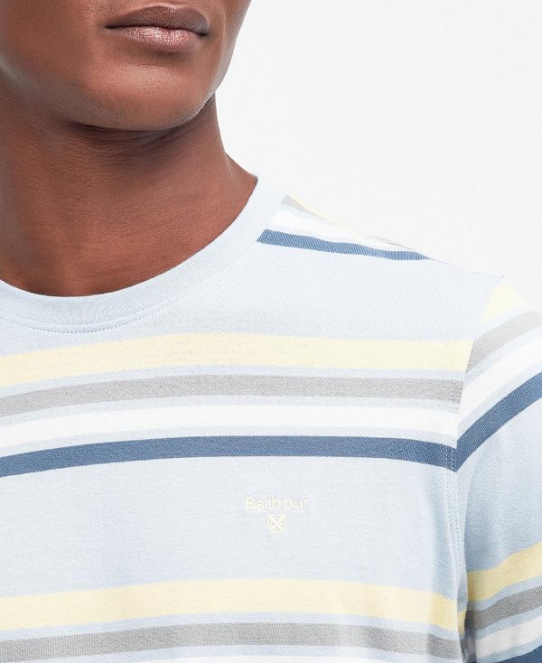 Barbour Hamstead Striped T-shirt Niagara Mist | BABO88378