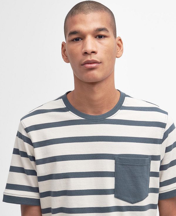 Barbour Handale Striped T-shirt Dark Slate | BABO88360