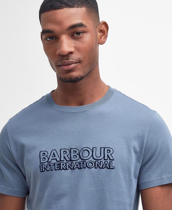 Barbour Hardy Graphic T-shirt Blue | BABO88336