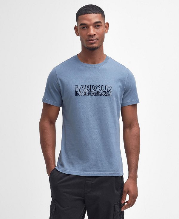 Barbour Hardy Graphic T-shirt Blue | BABO88336