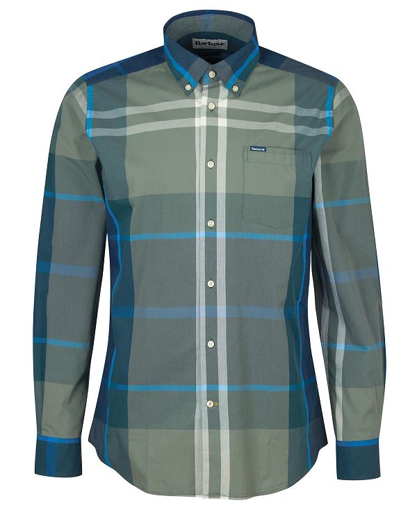 Barbour Harris Tailored Long-sleeved Shirt Kielder Blue Tartan | BABO87616