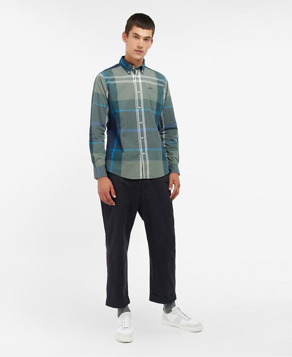 Barbour Harris Tailored Long-sleeved Shirt Kielder Blue Tartan | BABO87616