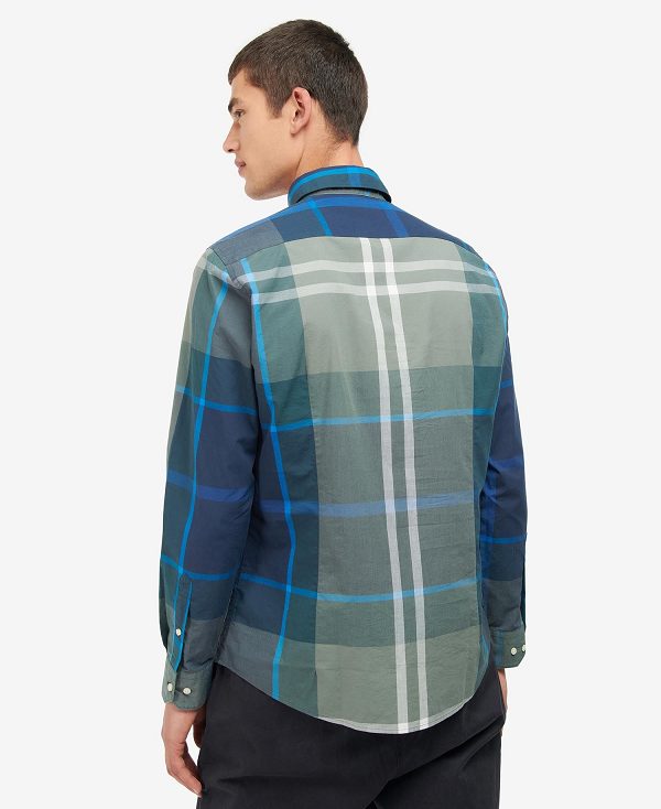 Barbour Harris Tailored Long-sleeved Shirt Kielder Blue Tartan | BABO87616