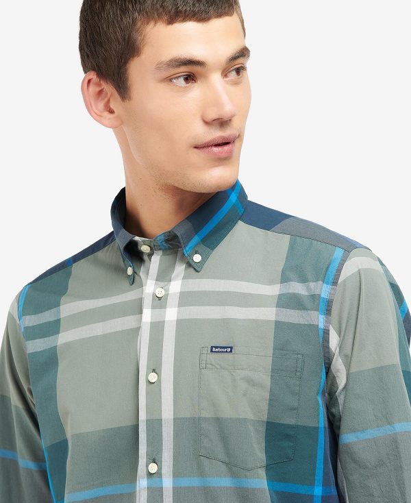 Barbour Harris Tailored Long-sleeved Shirt Kielder Blue Tartan | BABO87616