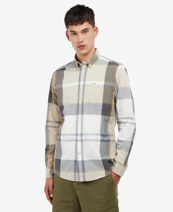 Barbour Harris Tailored Long-sleeved Shirt Kielder Blue Tartan | BABO87621