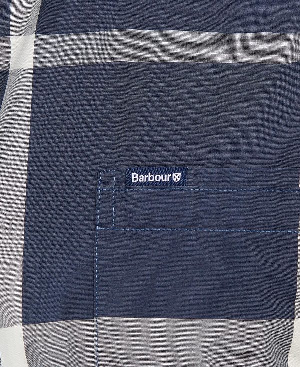 Barbour Harris Tailored Long-sleeved Shirt Summer Navy | BABO87627