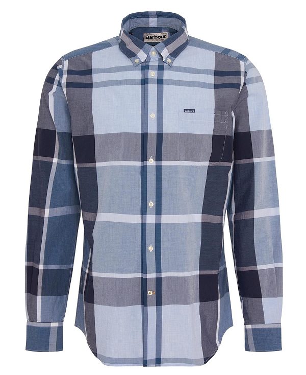 Barbour Harris Tailored Long-sleeved Shirt Berwick Blue Tartan | BABO87717