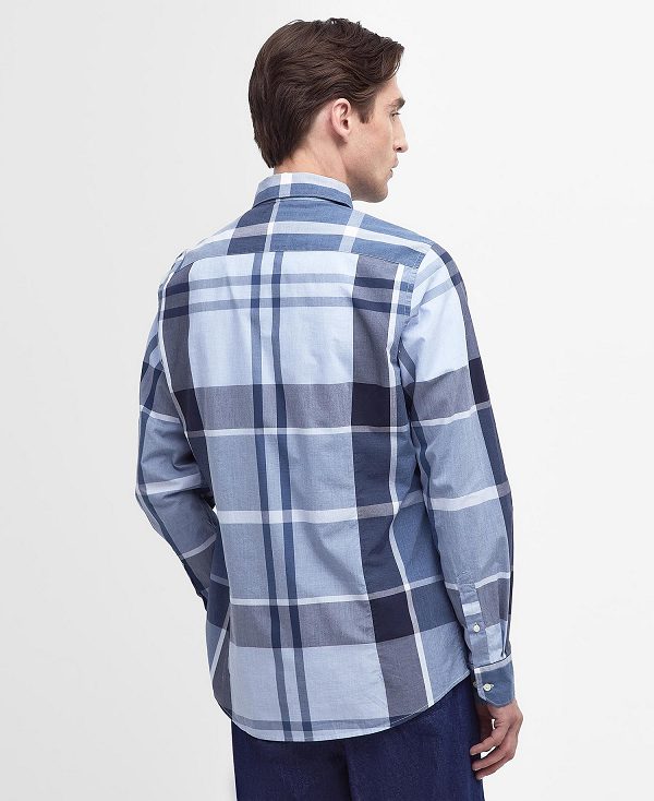 Barbour Harris Tailored Long-sleeved Shirt Berwick Blue Tartan | BABO87717