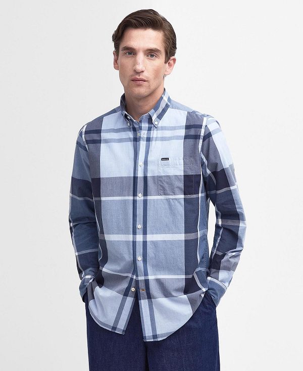 Barbour Harris Tailored Long-sleeved Shirt Berwick Blue Tartan | BABO87717