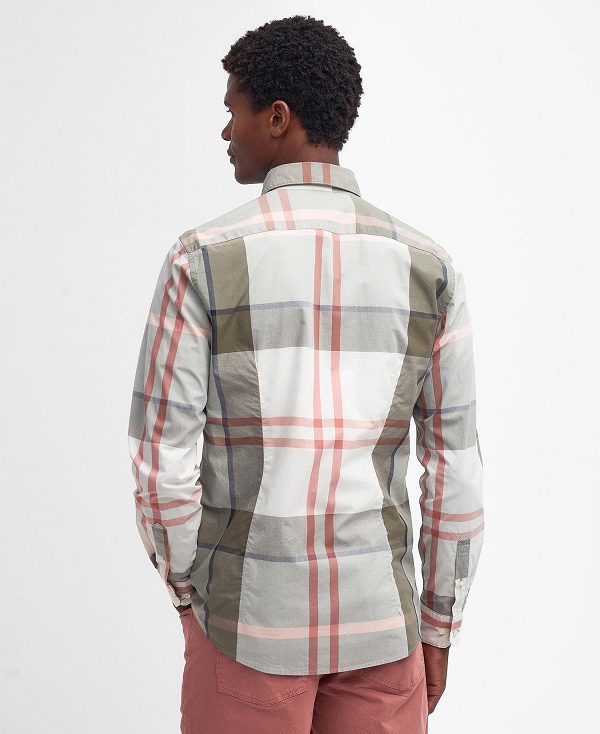 Barbour Harris Tailored Long-sleeved Shirt Glenmore Olive Tartan | BABO87746