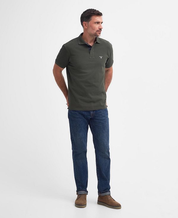 Barbour Hart Polo Shirt Dark Olive | BABO88111