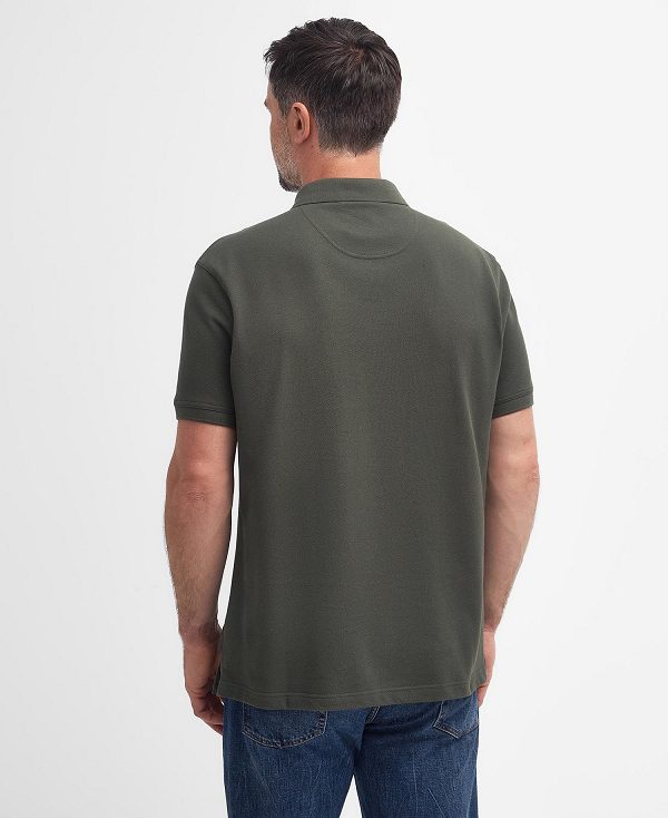 Barbour Hart Polo Shirt Dark Olive | BABO88111