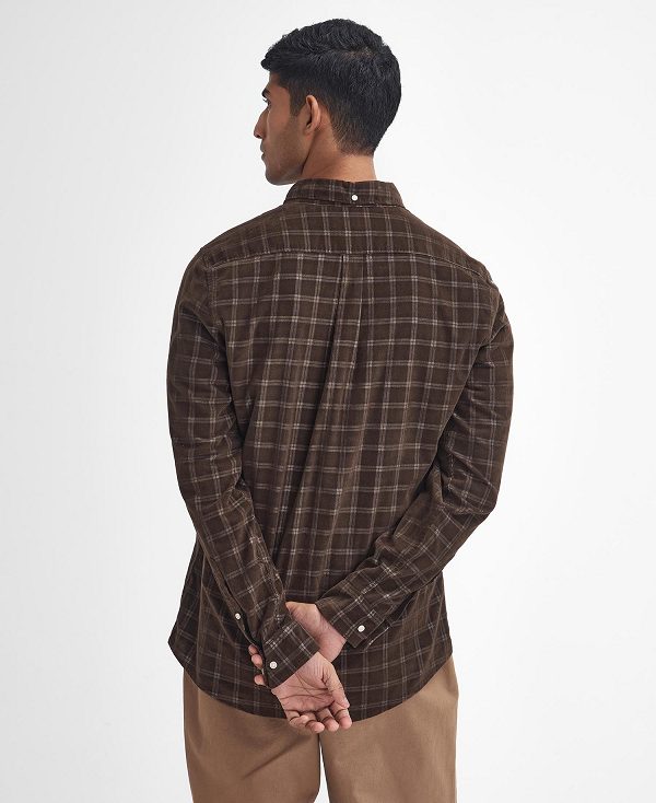 Barbour Harthill Tailored Long Sleeved Cord Shirt Brown | BABO87811