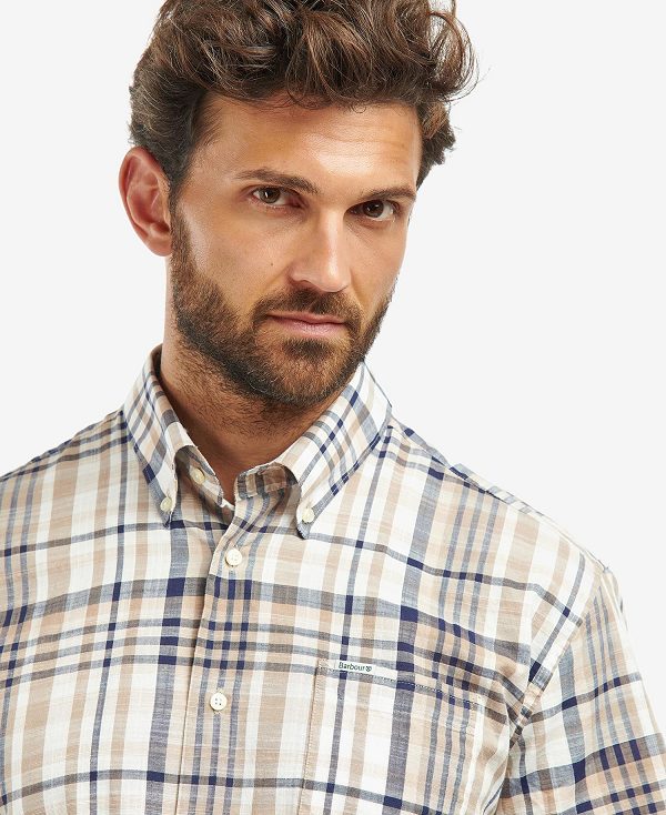 Barbour Hartley Regular Checked Shirt Sky | BABO87631