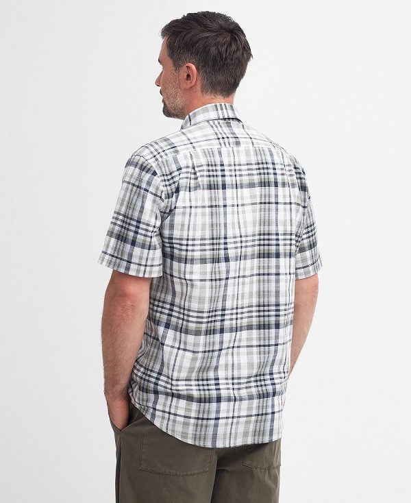 Barbour Hartley Regular Short-sleeved Checked Shirt Olive | BABO87731