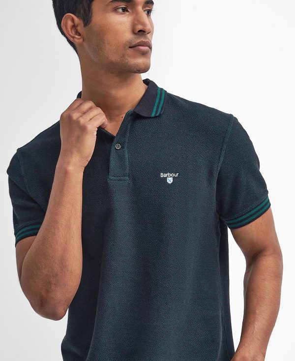 Barbour Haverton Short-sleeved Polo Shirt Black | BABO88239