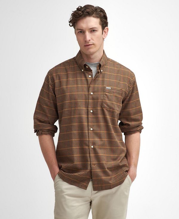 Barbour Henderson Thermo Weave Long-sleeved Shirt Beige | BABO87904