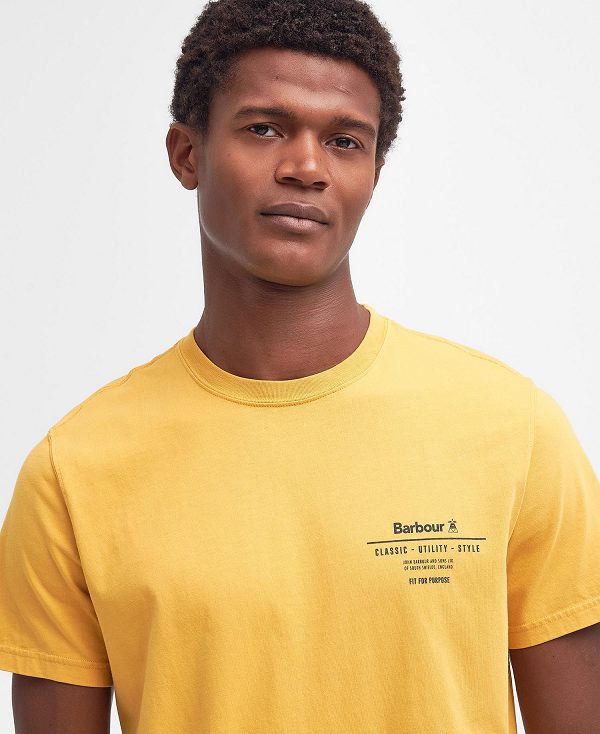 Barbour Hickling Logo T-shirt Honey Gold | BABO88304