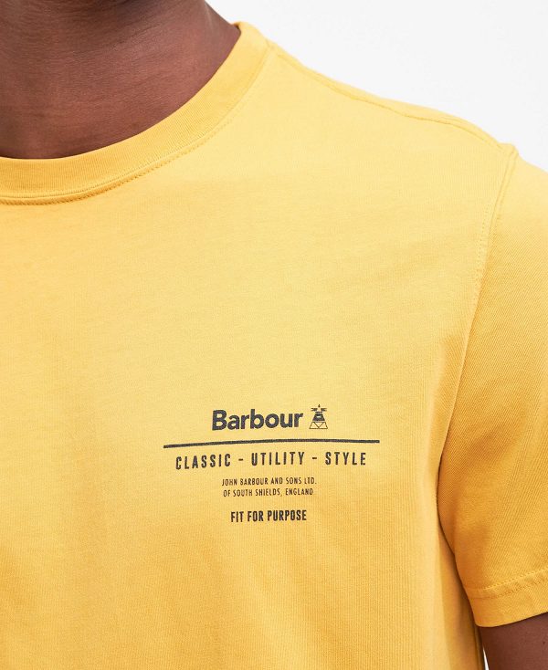 Barbour Hickling Logo T-shirt Honey Gold | BABO88304