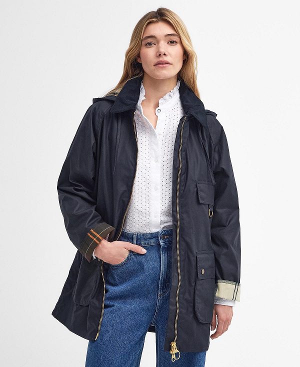 Barbour Highclere Wax Jacket Navy | BABO89200