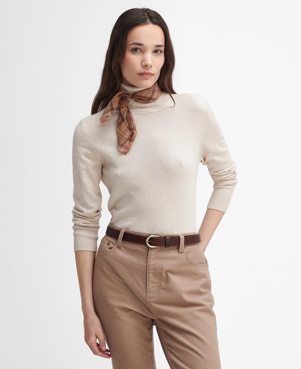 Barbour Highfield Roll-neck Jumper Oatmeal | BABO89724