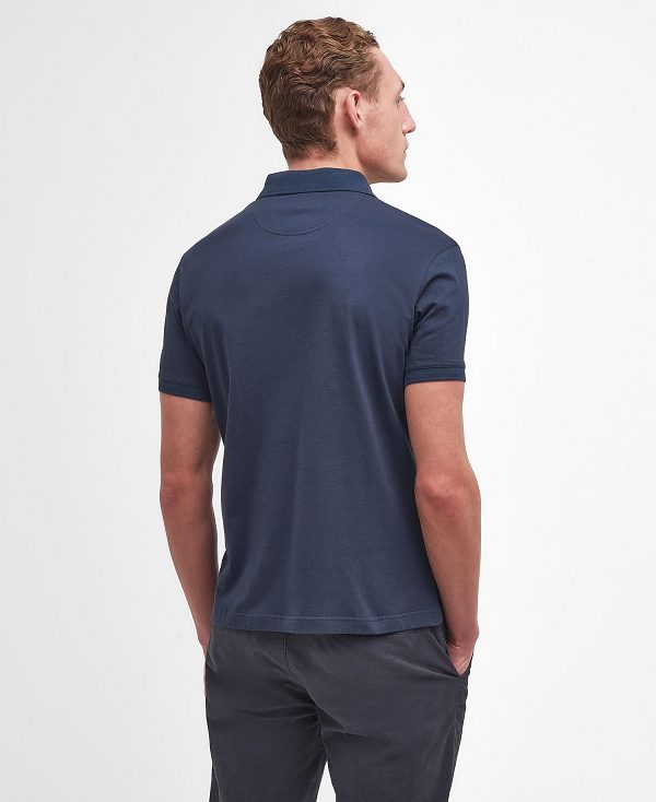 Barbour Hirstly Short-sleeved Polo Shirt Navy | BABO88189