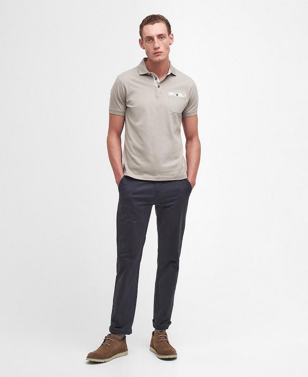 Barbour Hirstly Short-sleeved Polo Shirt Concrete | BABO88190