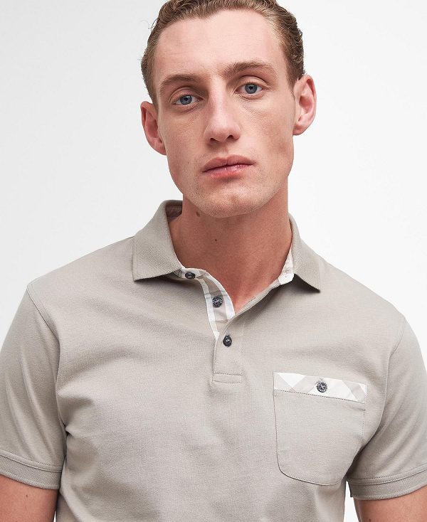 Barbour Hirstly Short-sleeved Polo Shirt Concrete | BABO88190