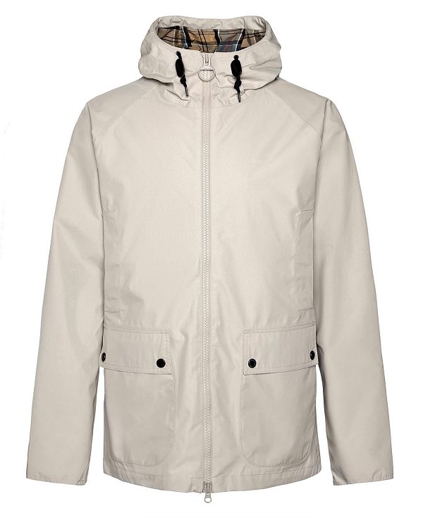 Barbour Hooded Domus Waterproof Jacket Classic White | BABO87408