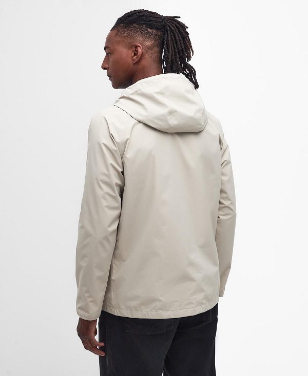 Barbour Hooded Domus Waterproof Jacket Classic White | BABO87408