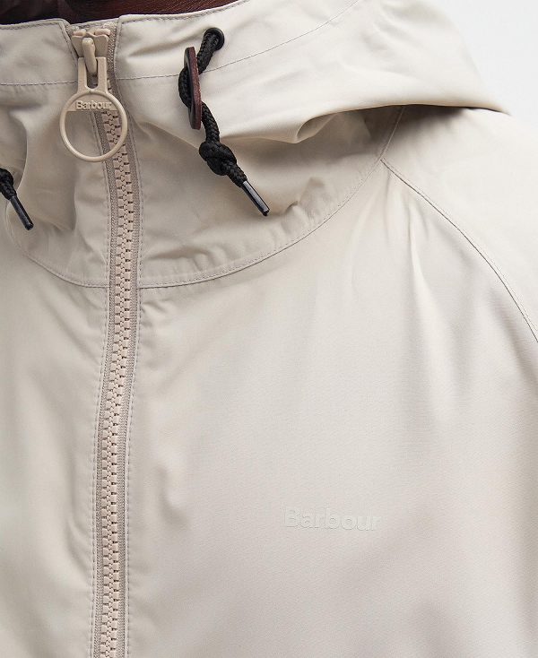 Barbour Hooded Domus Waterproof Jacket Classic White | BABO87408