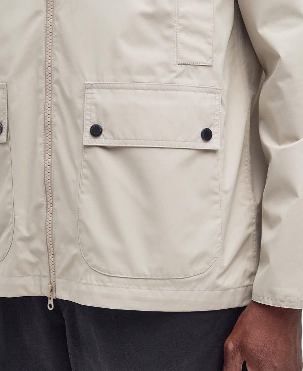 Barbour Hooded Domus Waterproof Jacket Classic White | BABO87408