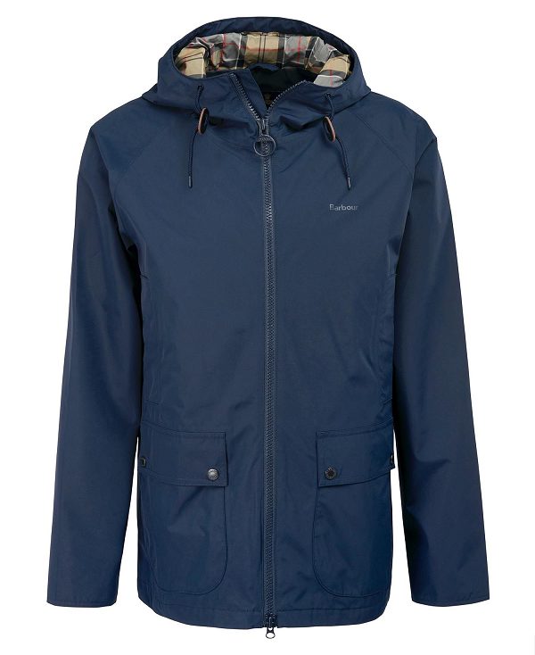 Barbour Hooded Domus Waterproof Jacket Navy | BABO87403