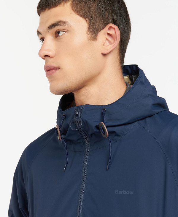 Barbour Hooded Domus Waterproof Jacket Navy | BABO87403