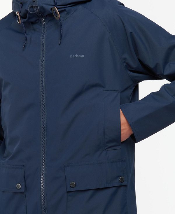 Barbour Hooded Domus Waterproof Jacket Navy | BABO87403