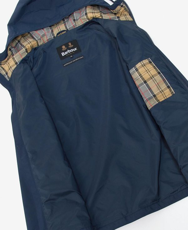 Barbour Hooded Domus Waterproof Jacket Navy | BABO87403