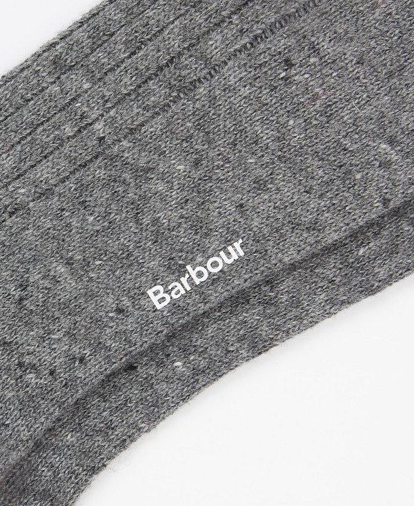 Barbour Houghton Socks Charcoal/Ochre | BABO89158