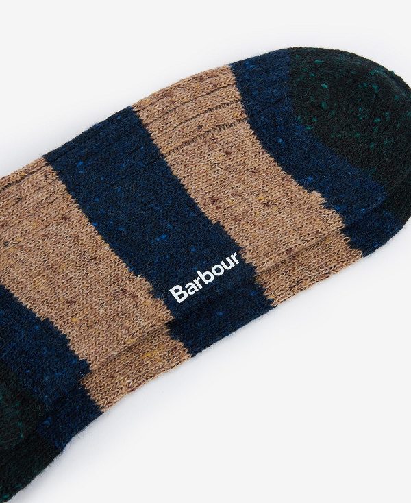 Barbour Houghton Socks (Set Of 2) Sandstone/Navy | BABO89144