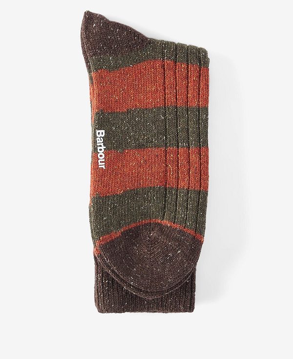 Barbour Houghton Stripe Socks Olive | BABO89152